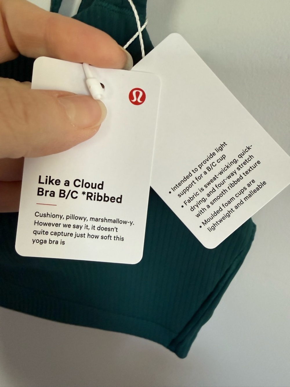 NWT Lululemon Like a Cloud Ribbed Bra *Light Support, B/C Cup Size 10 - Picture 2 of 5